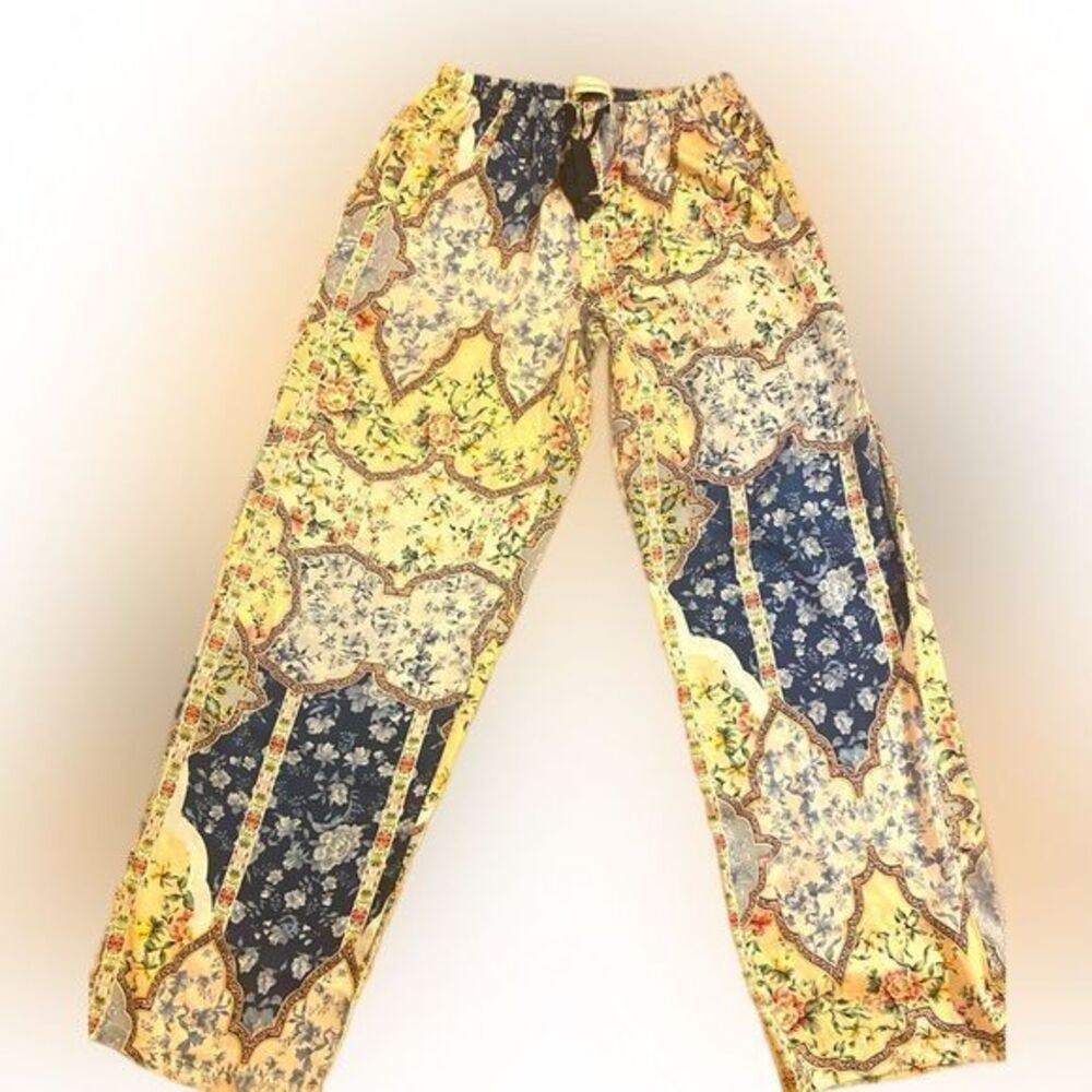 Peter Alexander Pajama Pants - S blue   Yellow motif. , polyester